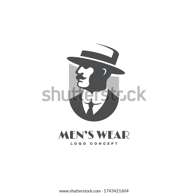 Man in a straw hat logo design template on\
a light background. Vector\
illustration.