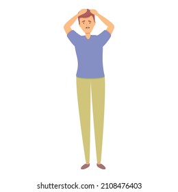 Man stress icon cartoon vector. Panic attack. Mental disorder