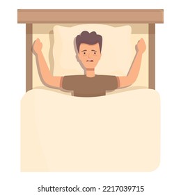 Man stress icon cartoon vector. Sleep disorder. Young dream