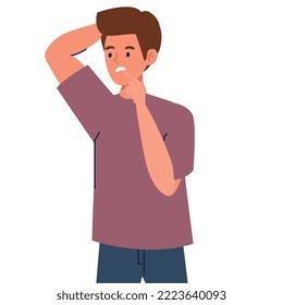 man with stress mood character