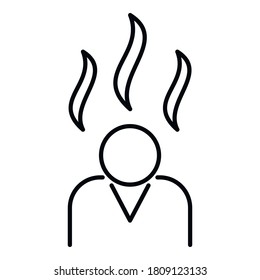 Man stressed icon. Outline man stressed vector icon for web design isolated on white background