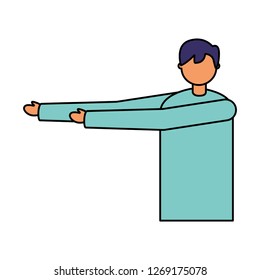 man stretching activity