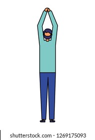 man stretching activity