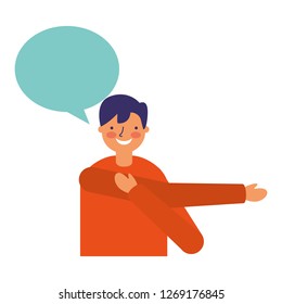 man stretching activity speech bubble