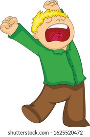 
a man is stretching because he is sleepy cartoon vector