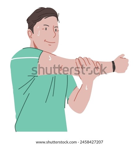 a man is stretching before exercising