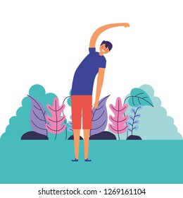 Man Stretching Daily Routine Morning Stock Vector (royalty Free 