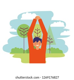 man stretching daily routine outdoors