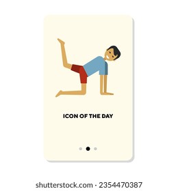 Man stretching flat icon. Yoga man isolated vector sign. Sport and health concept. Vector illustration symbol elements for web design and apps