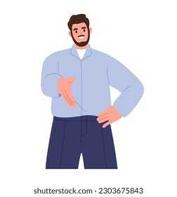 Man stretching his open hand offering handshake. Welcoming and ready for business. Flat vector illustration isolated on white background
