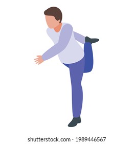 Man stretching icon. Isometric of Man stretching vector icon for web design isolated on white background