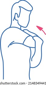 hombre estirando y moviendo su brazo