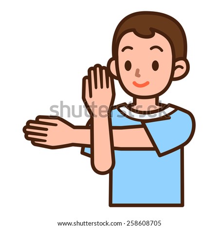man stretching on white background 