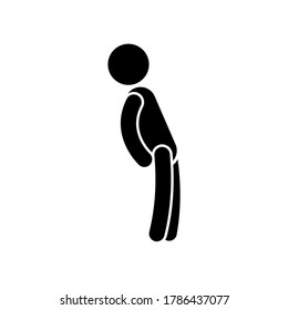 Man stretching for warming up before running or workout on white background.Gym Vector Icon .Character in sport clothes.Graphic design Signs Symbols Illustration.Fitness and healthy lifestyle concept.
