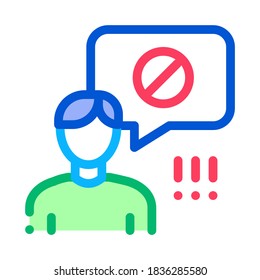 Man Strikethrough Mark Icon Vector. Outline Man Strikethrough Mark Sign. Isolated Contour Symbol Illustration