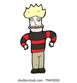 caricatura de hombre a rayas