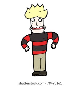 caricatura de hombre a rayas