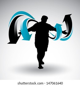 Man with strong hug