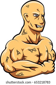 Man strong mascot. Vector illustration