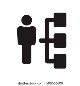 man structure icon, on white background