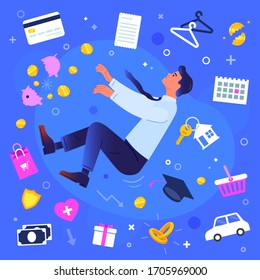 Man struggling with financial difficulties