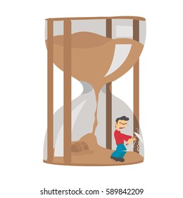 man stuck in Hourglass