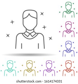 Man student avatar multi color style icon. Simple thin line, outline vector of avatar icons for ui and ux, website or mobile application