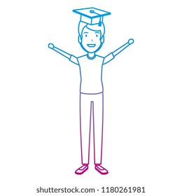 man student celebrating with hat graduation