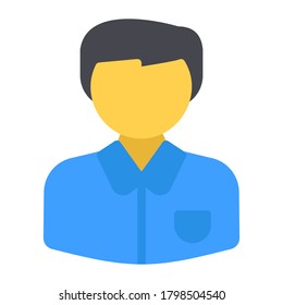Man student icon vector illustration in flat style for any projects, use for website mobile app presentation