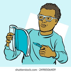 Man study read a book illustration