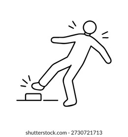 o man tropeça o ícone de linha de vetor em um fundo branco.
Ícone de linha de vetor em um plano de fundo branco