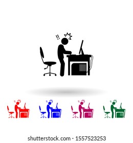 Man stunned multi color icon. Simple glyph, flat vector of gamer icons for ui and ux, website or mobile application