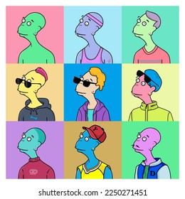 man style expression illustration vector. Suitable for social media profile avatars