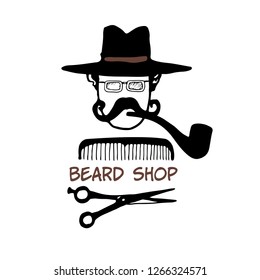 man, style, hairdresser, beard, logo
