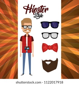 man style hipster character