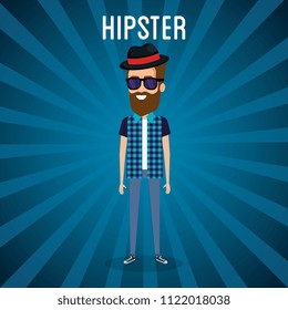 man style hipster character