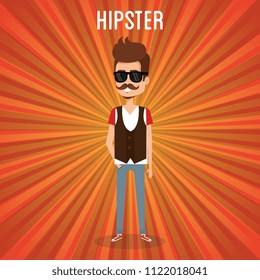 man style hipster character