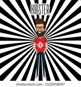 man style hipster character