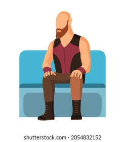 Man in subway underground train car. Public transport, urban underground tube mass transit with sitting passenger. Concept design