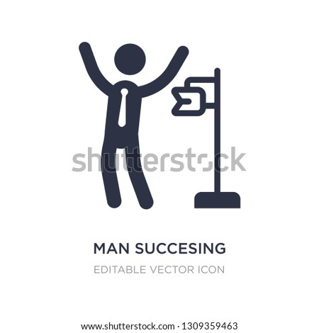 man succesing icon on white background. Simple element illustration from Business concept. man succesing icon symbol design.