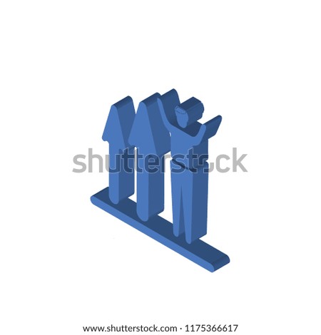 Man Succesing isometric left top view 3D icon