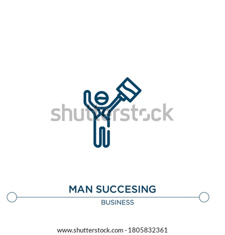 man succesing vector line icon. Simple element illustration. man succesing outline icon from business concept. Can be used for web and mobile
