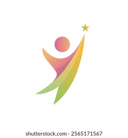 Man Success  Education  Logo Design Template