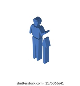 Man Success isometric left top view 3D icon
