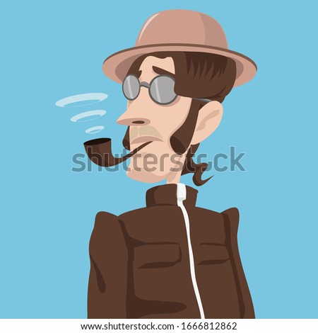 A man sucking the pipe.