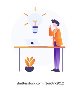 A man suddenly gets an idea