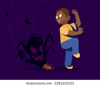 man sufering of arachnophobia attack