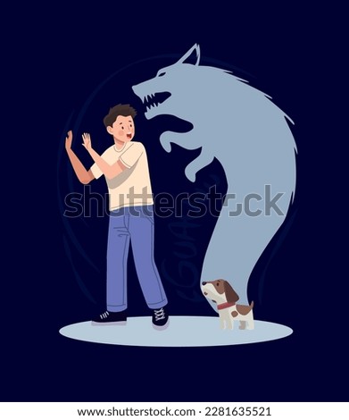 man sufering of cynophobia attack