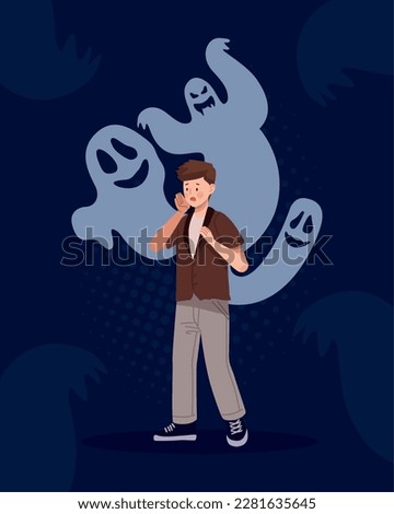 man sufering of spectrophobia attack