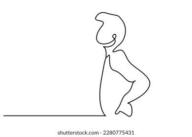 man suffer backache pain health problem line art